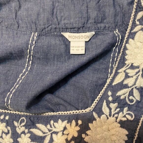 Monsoon Blue embroidery dress, size 10 - Picture 5 of 5